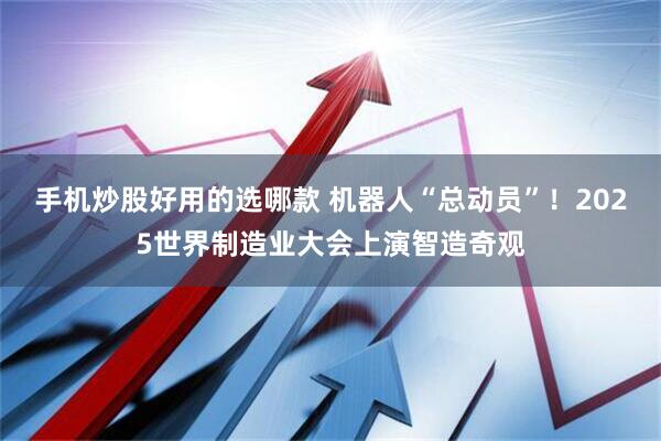 手机炒股好用的选哪款 机器人“总动员”！2025世界制造业大会上演智造奇观