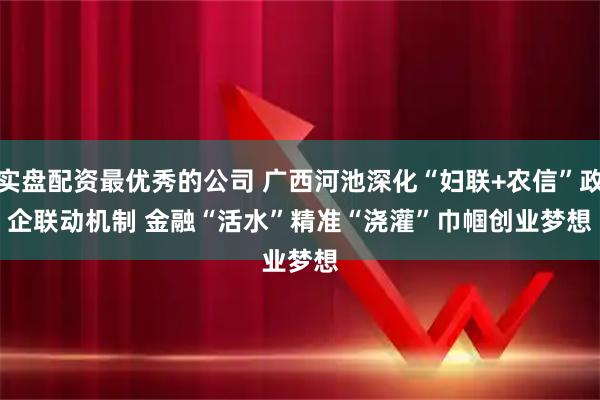 实盘配资最优秀的公司 广西河池深化“妇联+农信”政企联动机制&#32;金融“活水”精准“浇灌”巾帼创业梦想